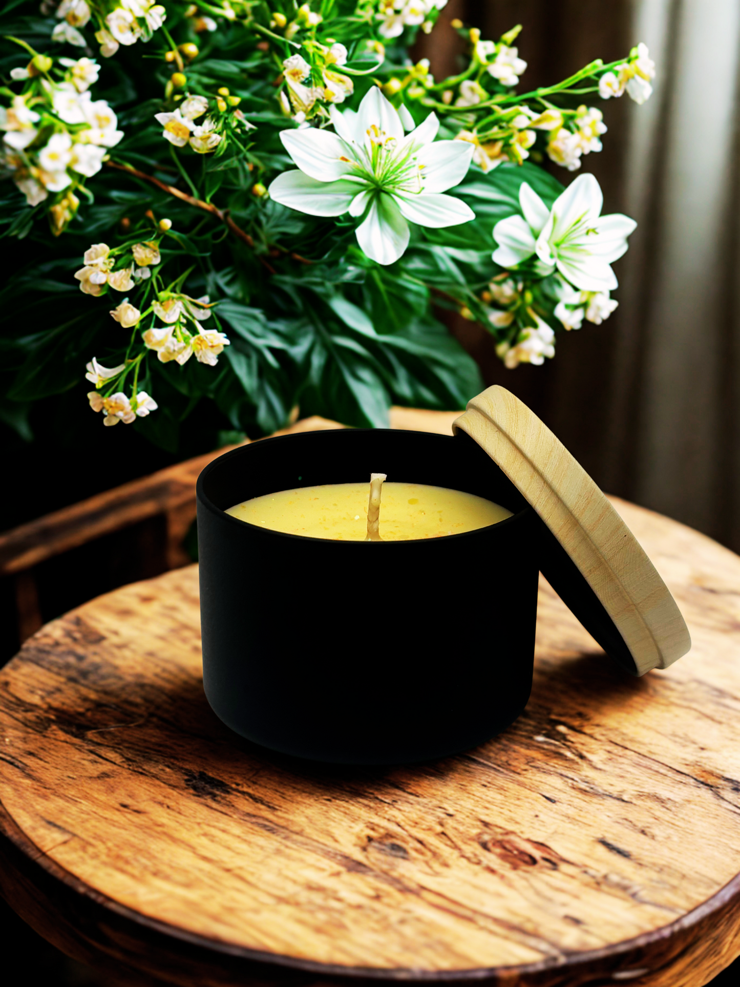 8oz Black Tin Candle
