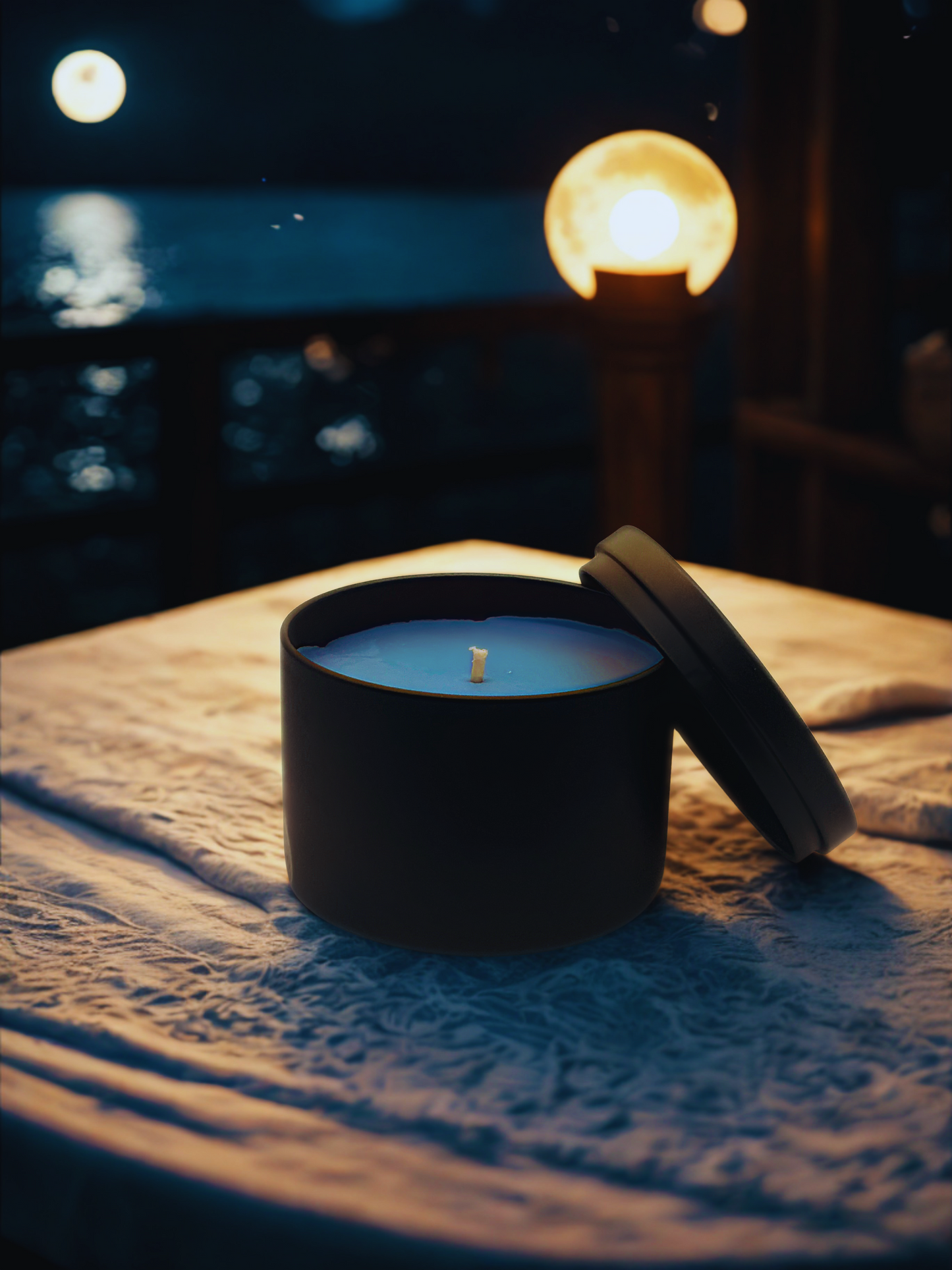 8oz Black Tin Candle