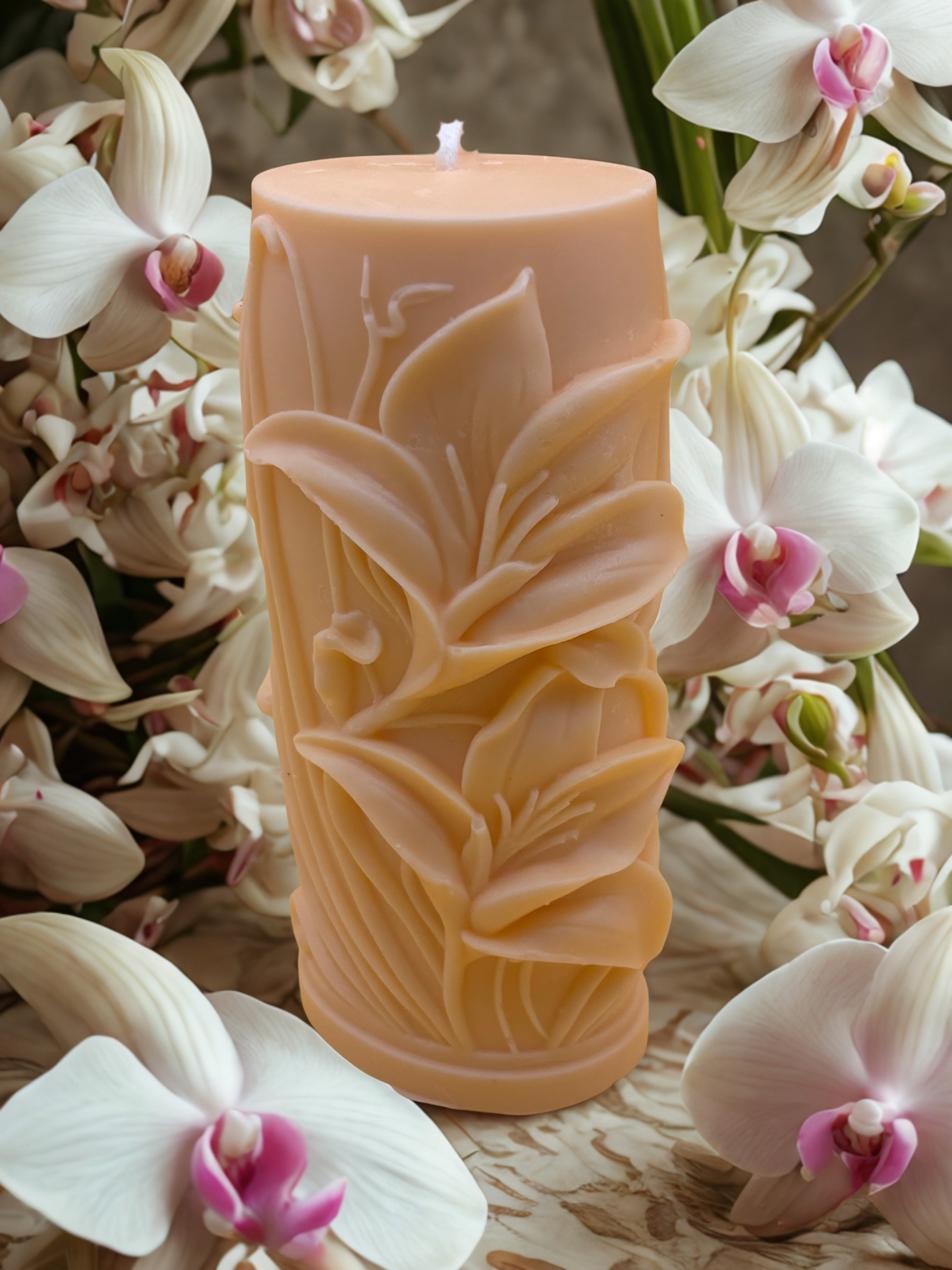 Large Lily Pillar Candle