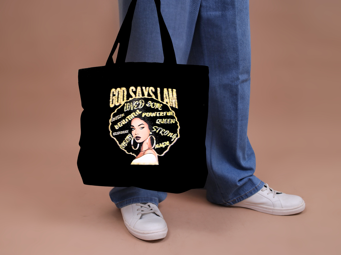Medium Black Canvas Bag