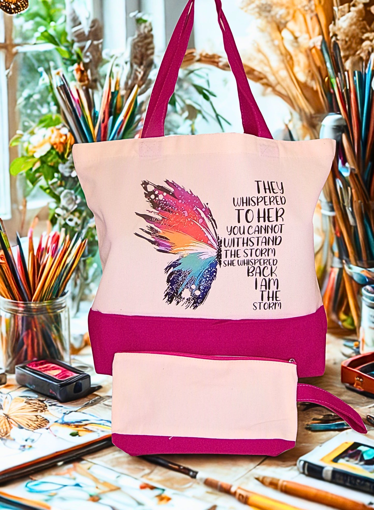 Large Canvas Tote Bag Set