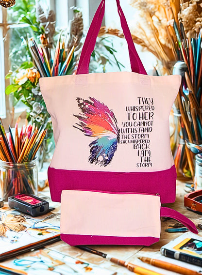 Large Canvas Tote Bag Set