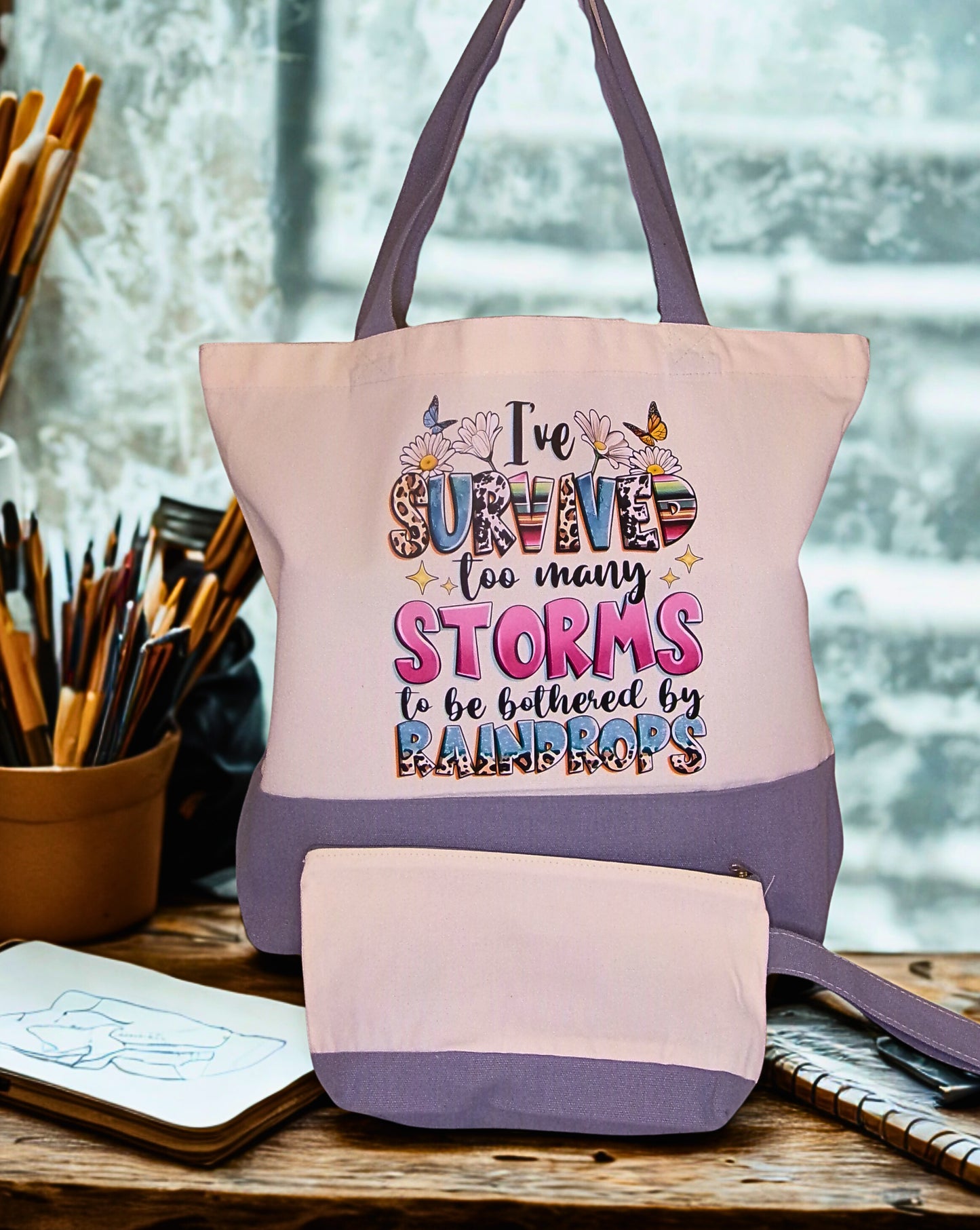 Large Canvas Tote Bag Set