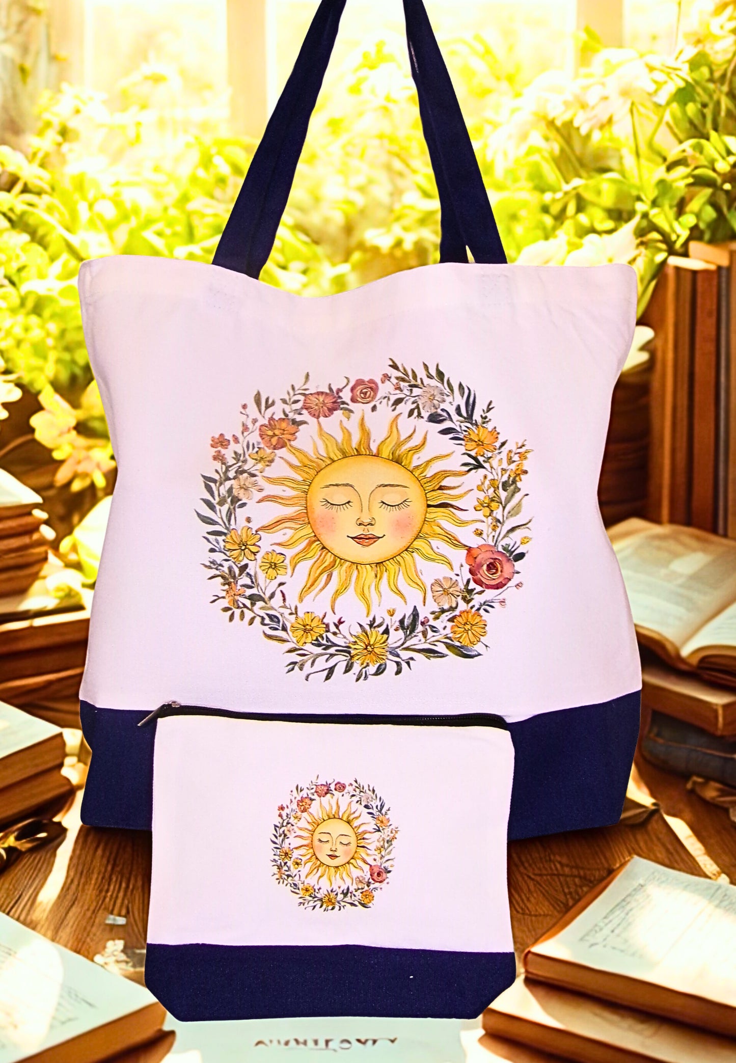 Large Canvas Tote Bag Set