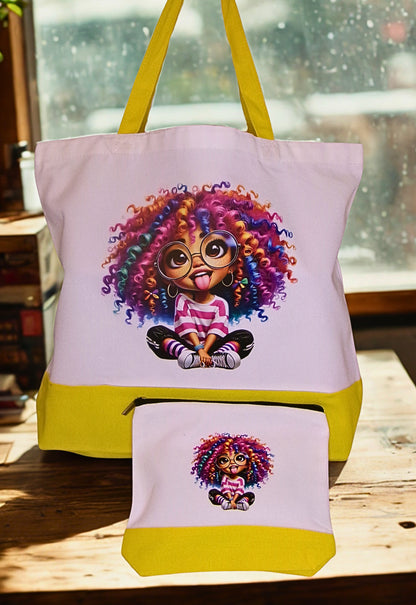 Large Canvas Tote Bag Set