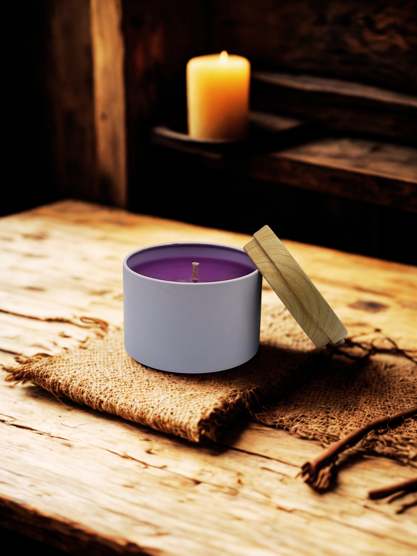 4oz White Tin Candle