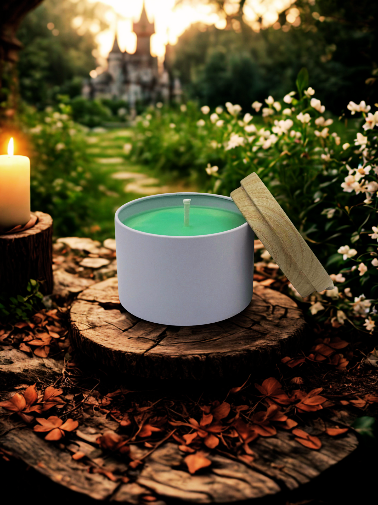 4oz White Tin Candle