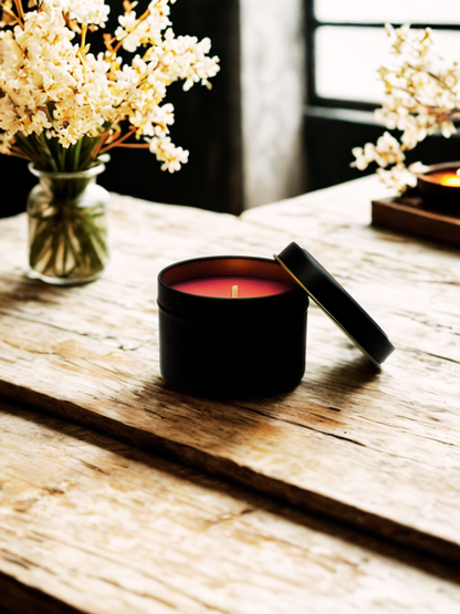 4oz Black Tin Candle