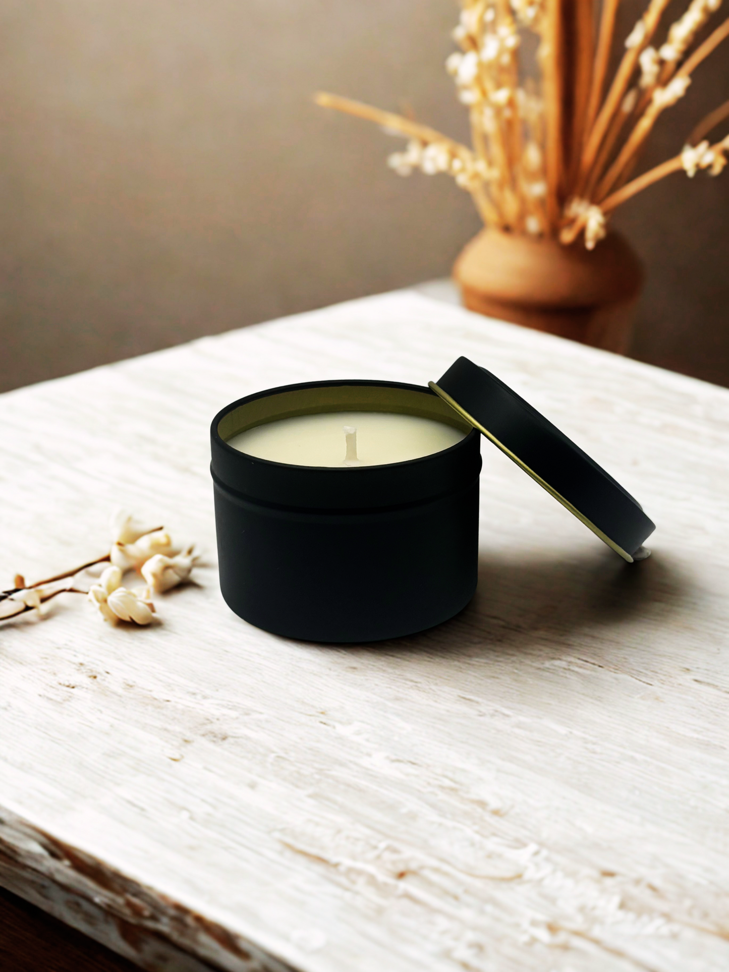 4oz Black Tin Candle