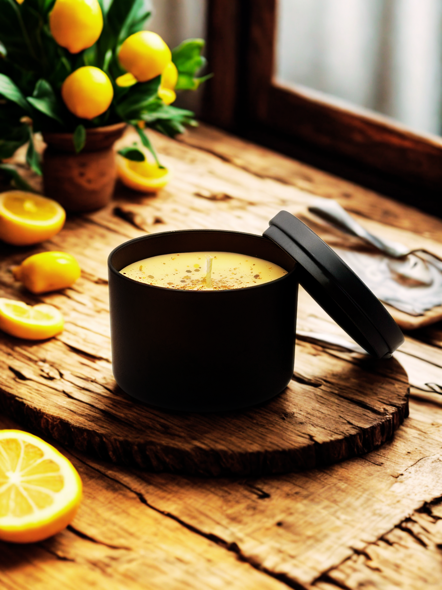 8oz Black Tin Candle