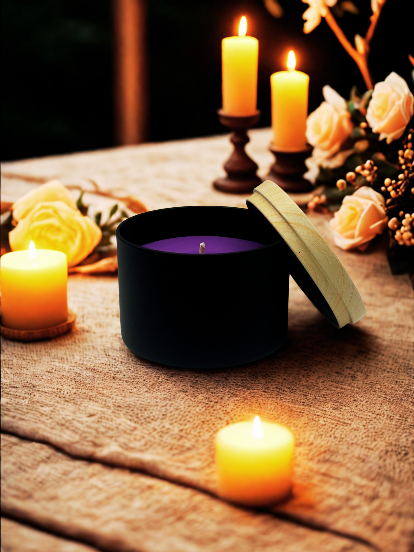 8oz Black Tin Candle