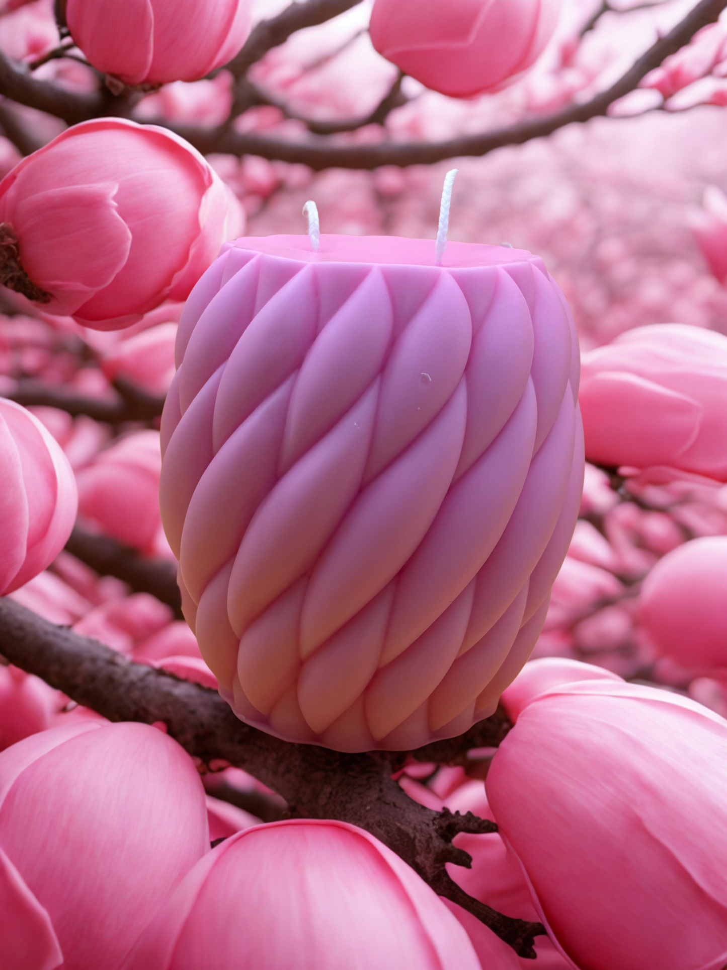 Large Twist Pillar Candle