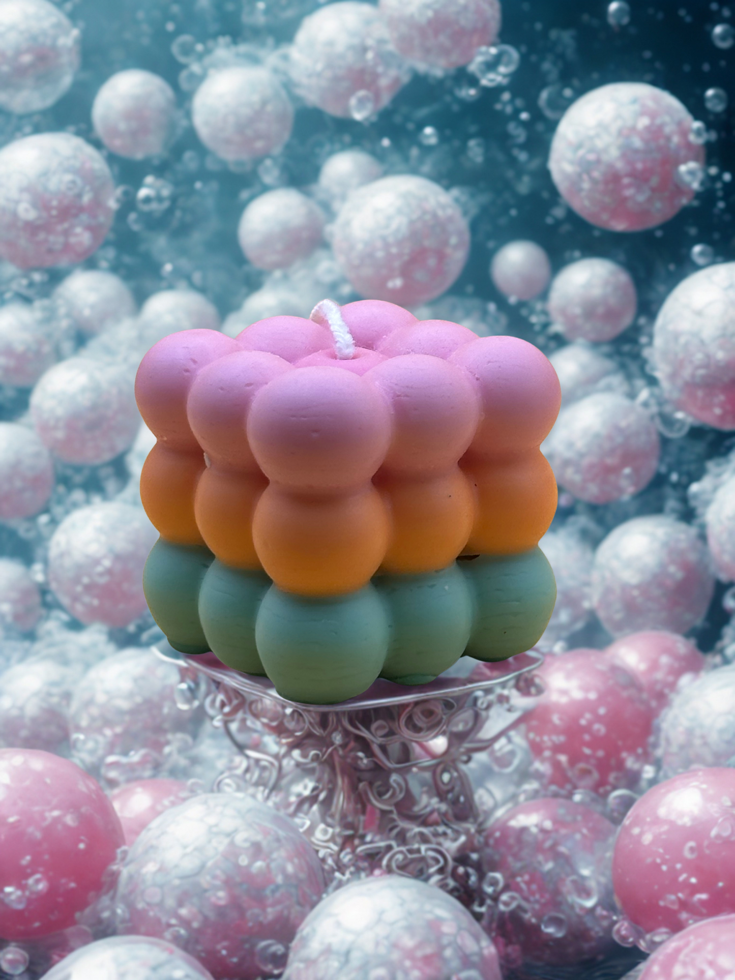 Stacked Bubble Candle